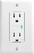 Front. Best Buy essentials™ - 2 Outlet InWall 1080 Joules Surge Protector - White.