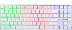 Front. REDRAGON - K552W-RGB Kumara 60% Wired TKL Gaming Mechanical Blue Switch Keyboard with RGB Backlighting - White.