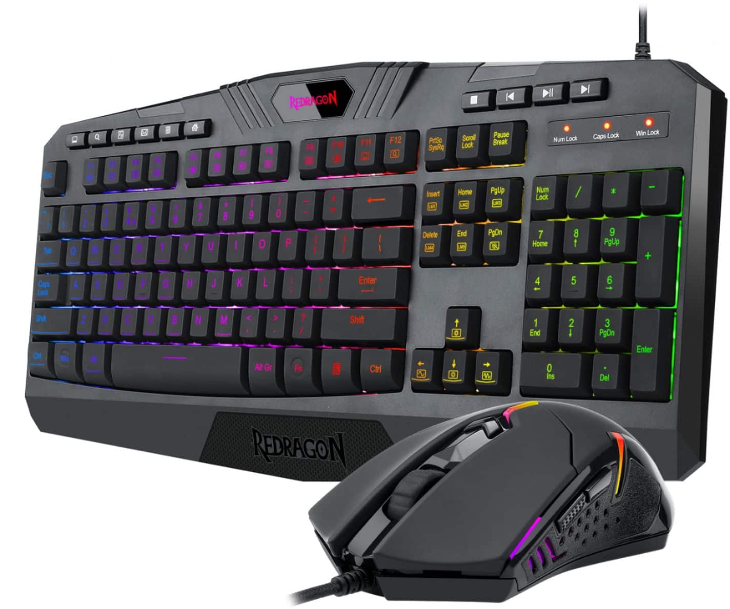 Alt View 11. REDRAGON - S101-5 Wired Gaming Keyboard and Optical Mouse Gaming Bundle with RGB Backlighting - Black.