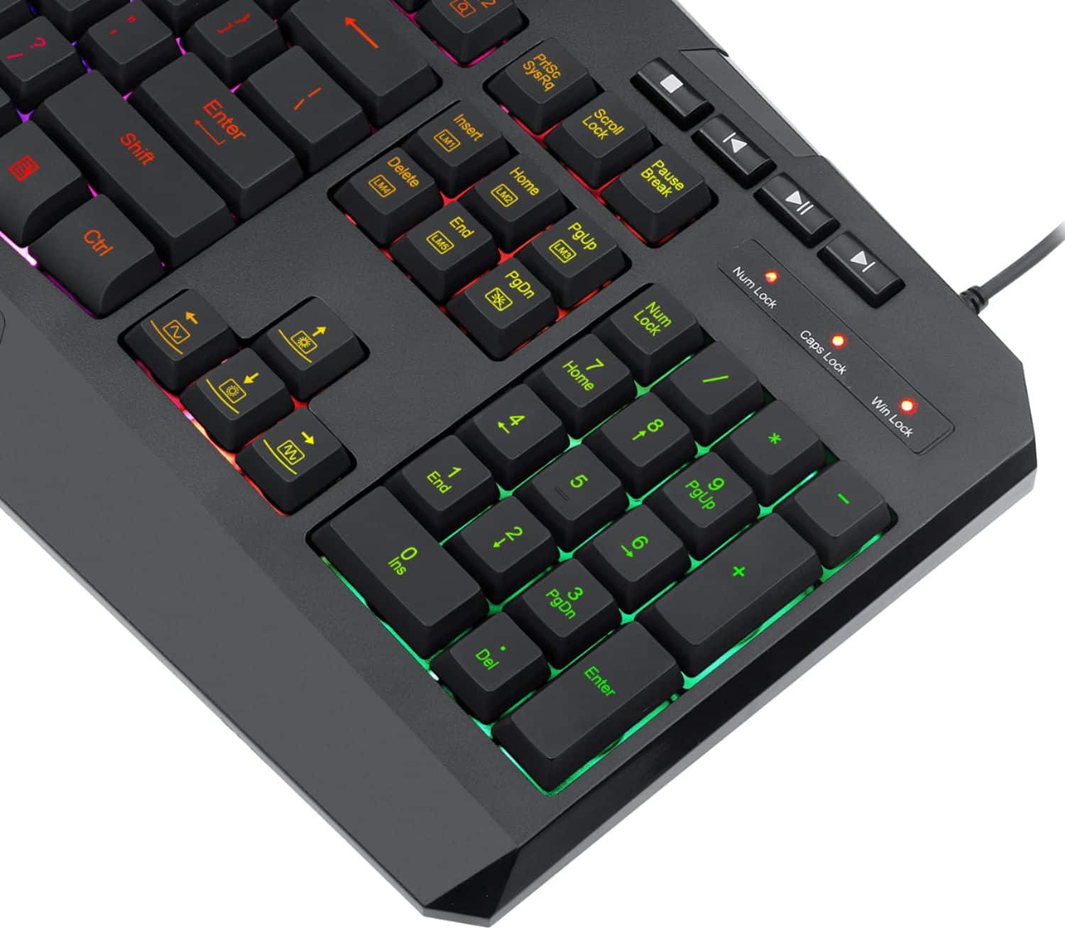 Alt View 14. REDRAGON - S101-5 Wired Gaming Keyboard and Optical Mouse Gaming Bundle with RGB Backlighting - Black.