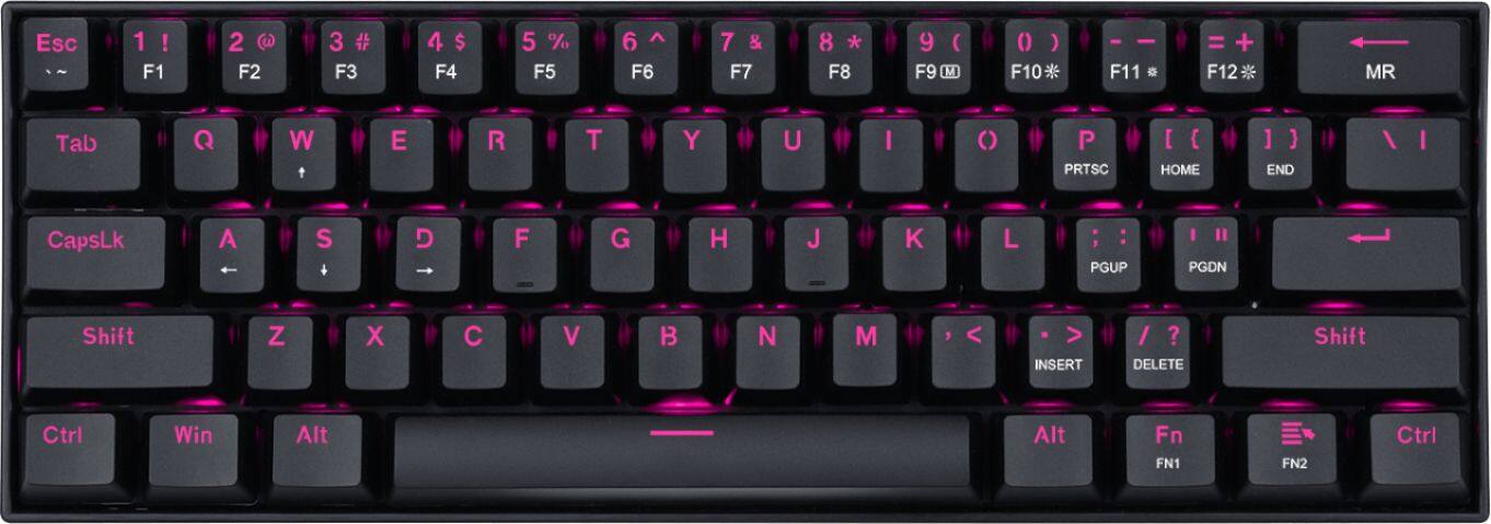 Front. REDRAGON - K630 Dragonborn TKL Wired Gaming Mechanical Brown Switch Keyboard with Backlighting - Black.