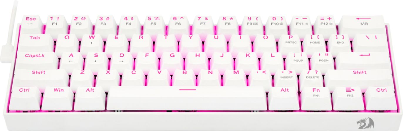 Razer Huntsman Mini 60% Gaming Keyboard + PBT Keycap + Coiled Cable Upgrade  Set Bundle: Mercury White/Linear Optical - Quartz Pink