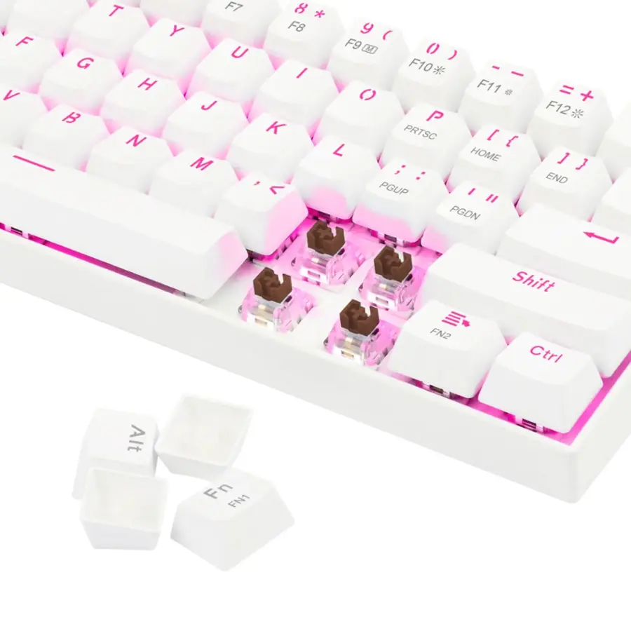 Alt View 16. REDRAGON - K630W Dragonborn TKL Wired Gaming Mechanical Brown Switch Keyboard with Backlighting - White.