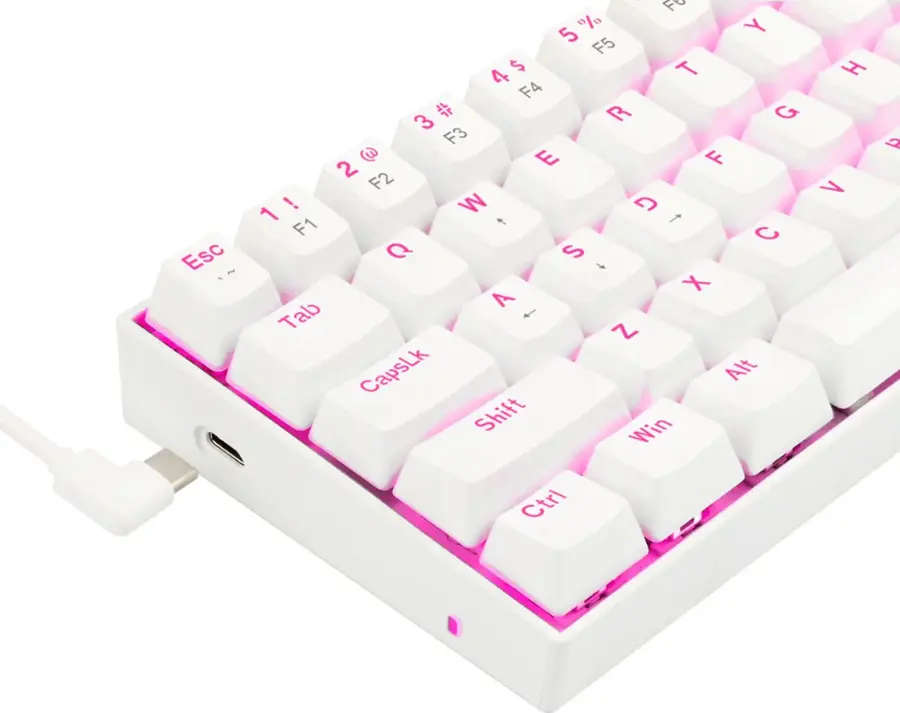 Alt View 17. REDRAGON - K630W Dragonborn TKL Wired Gaming Mechanical Brown Switch Keyboard with Backlighting - White.
