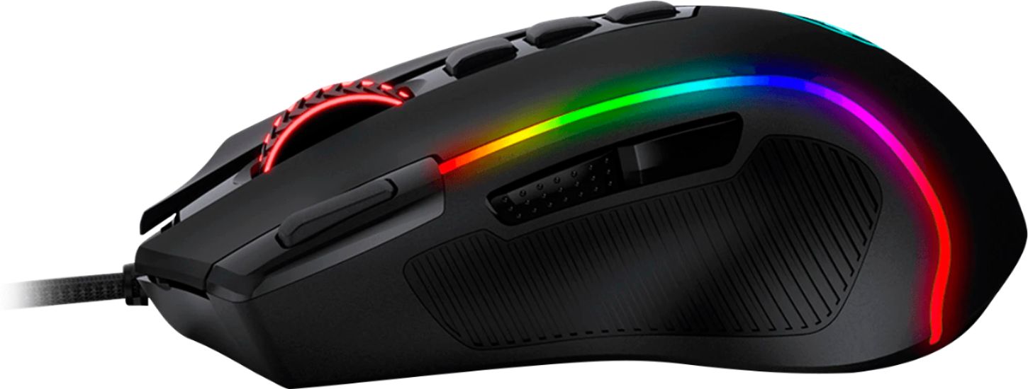 Left View: REDRAGON - Predator M612 Wired Optical Gaming Mouse with RGB Backlighting - Black
