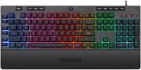 Front Zoom. REDRAGON - Shiva Full-size Wired Membrane Gaming Keyboard with RGB Backlighting - Black.