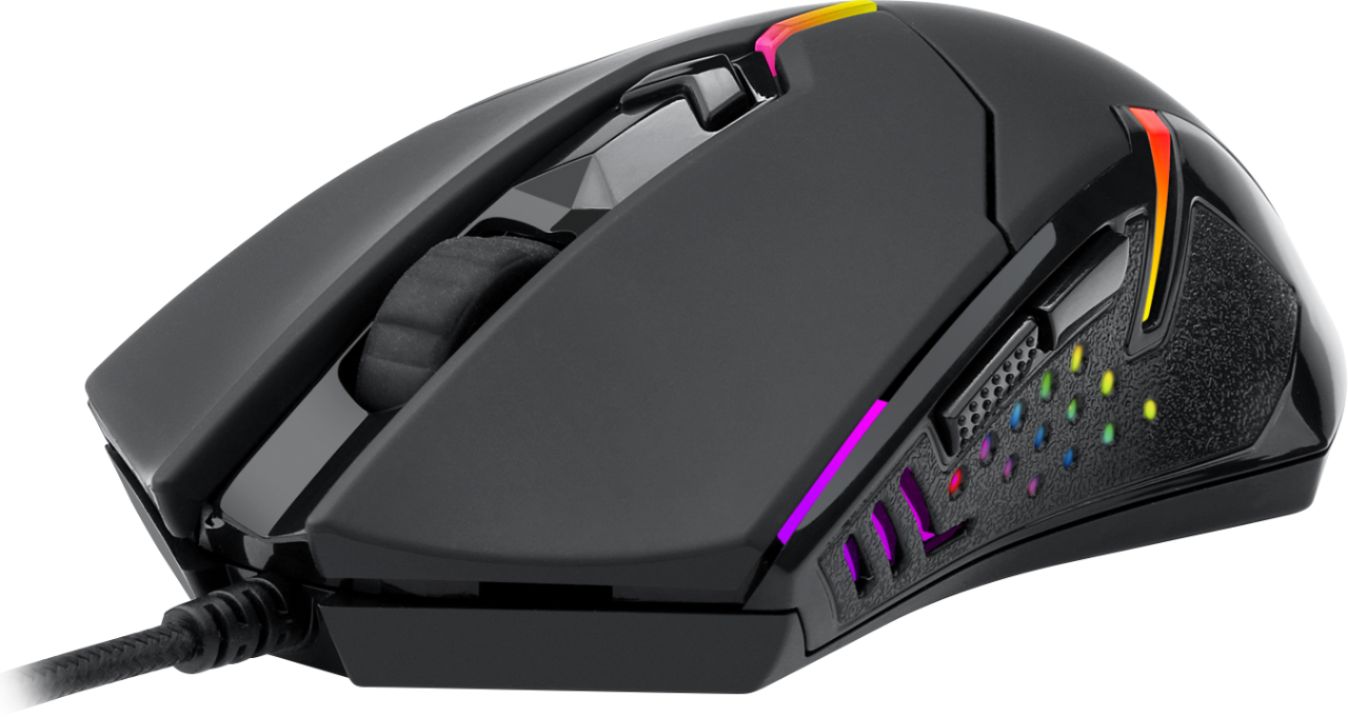 Angle View: REDRAGON - Centrophorus M601 Wired Optical Gaming Mouse with RGB Backlighting - Black