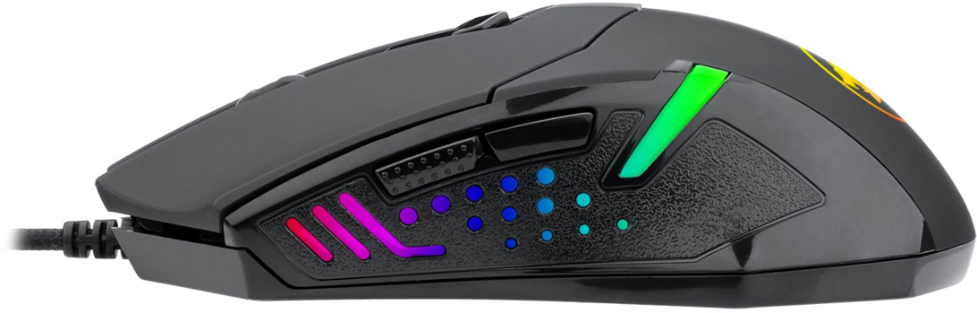 Left View: REDRAGON - Centrophorus M601 Wired Optical Gaming Mouse with RGB Backlighting - Black