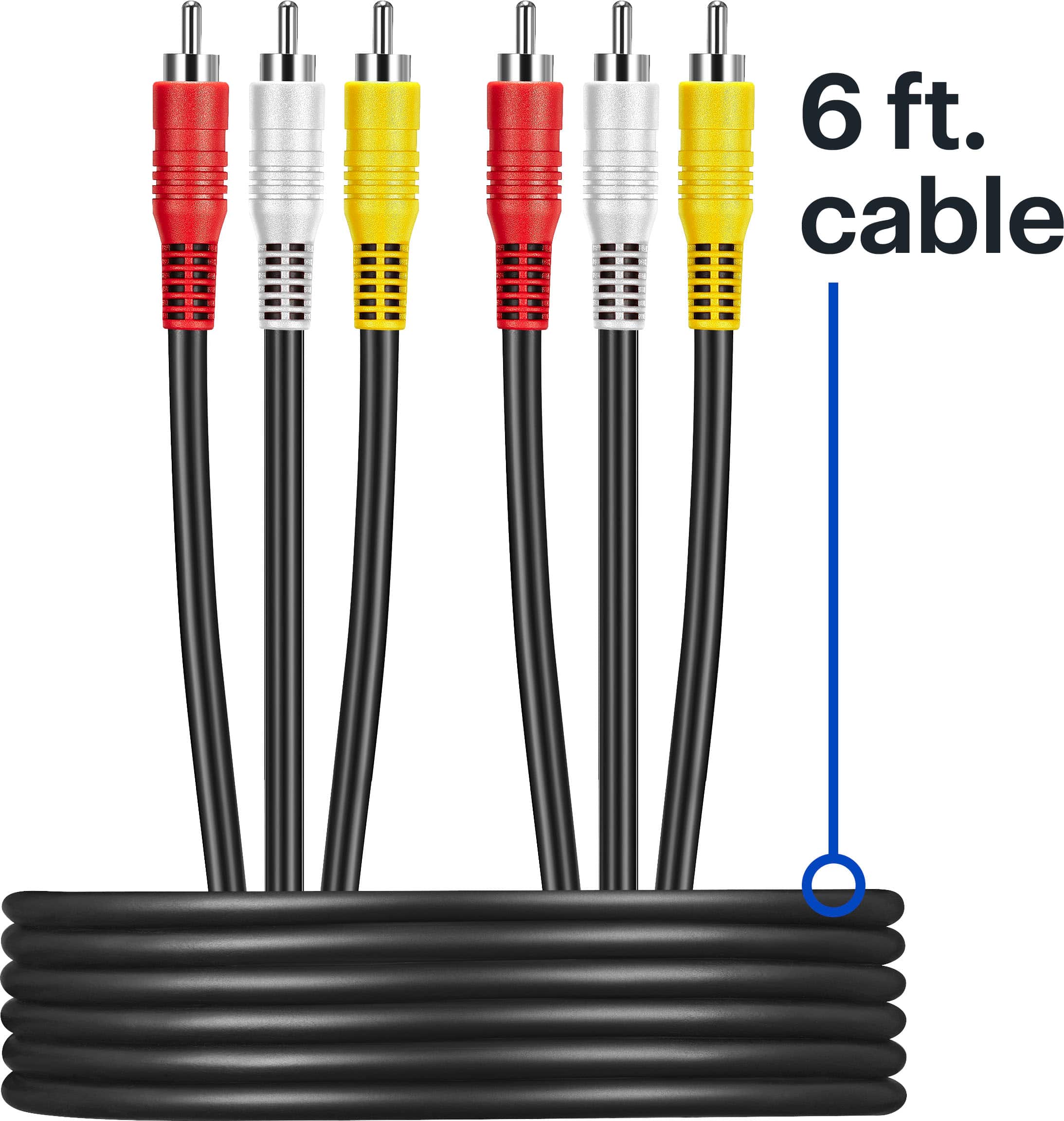 Alt View 18. Best Buy essentials™ - 6' Composite A/V Cable - Black.