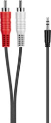 Best Buy essentials™ - 6' 3.5 mm to Stereo Audio RCA Cable - Black - Front_Zoom