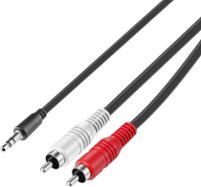 Best Buy essentials™ - 6' 3.5 mm to Stereo Audio RCA Cable - Black - Front_Zoom