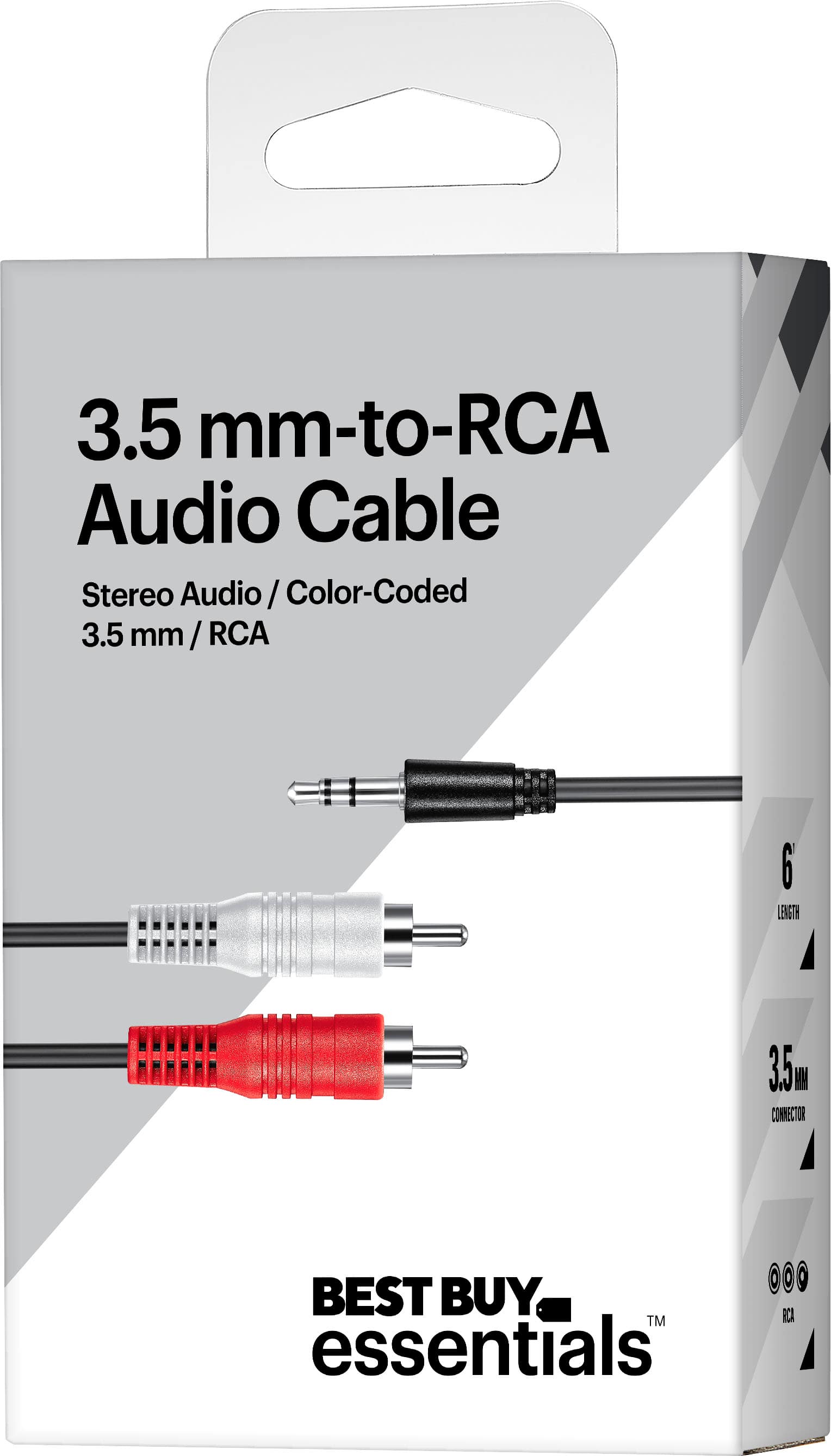 Alt View 15. Best Buy essentials™ - 6' 3.5 mm to Stereo Audio RCA Cable - Black.