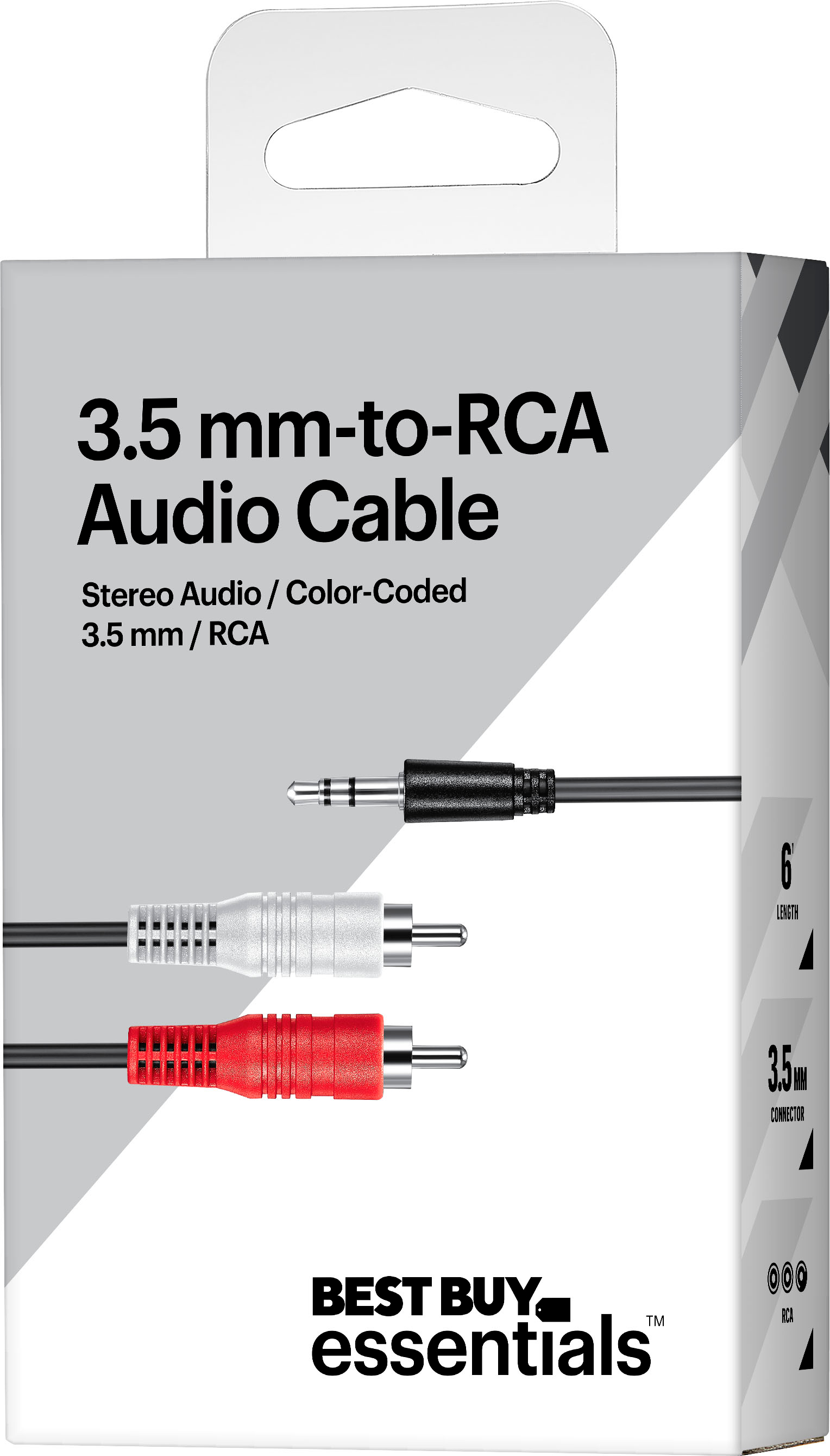 Shiver - Câble 1 jack 3,5 stéréo 2 RCA 6,35 longueur 3m - Câbles