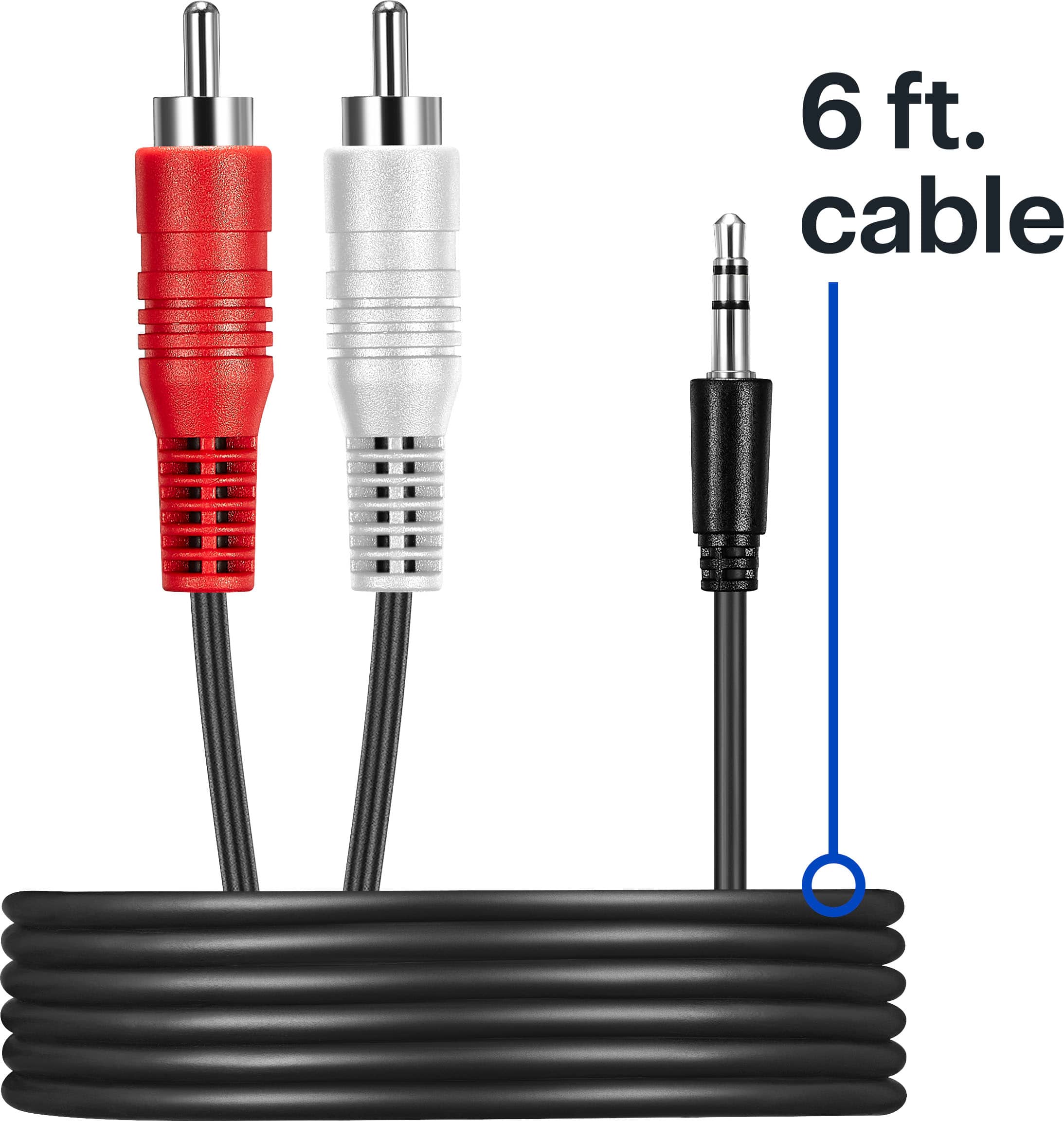 Alt View 18. Best Buy essentials™ - 6' 3.5 mm to Stereo Audio RCA Cable - Black.