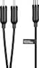 Front. Best Buy essentials™ - 6" 2-Way 1-Female to 2-Male RCA Splitter - Black.