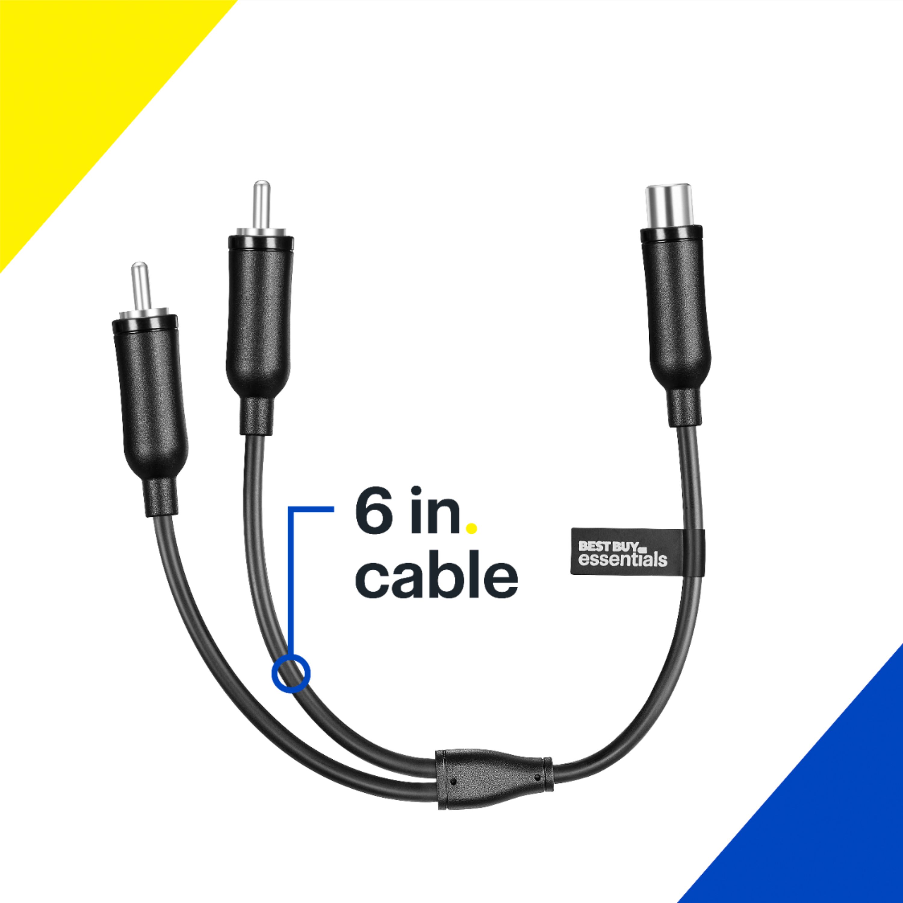 C2G 03181 Value Series One RCA Female to Two RCA Male Y-Cable, Black (6  Inches) : : Electronics