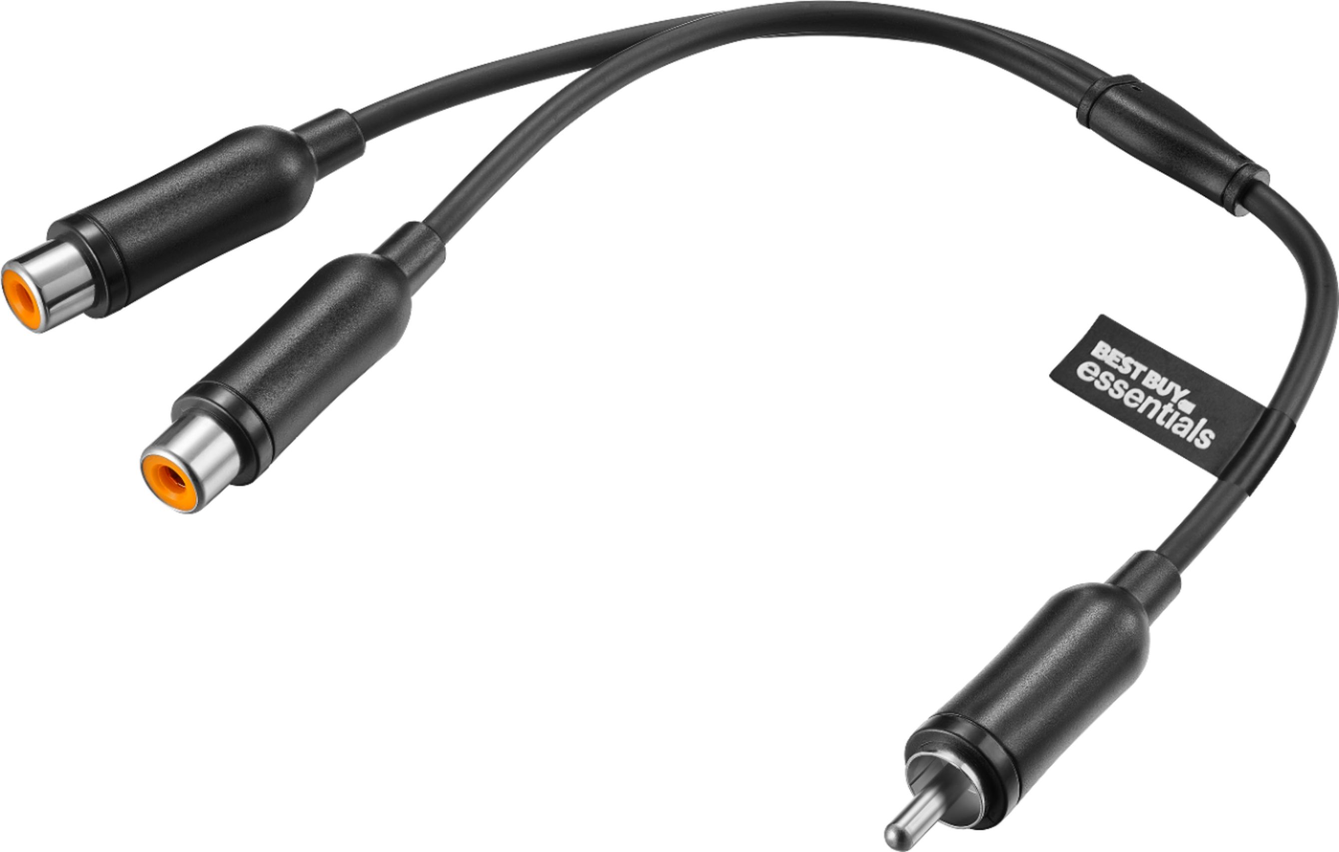 Stereo 3.5mm Plug to Two RCA Jacks Audio Adapter Cable 6 inches