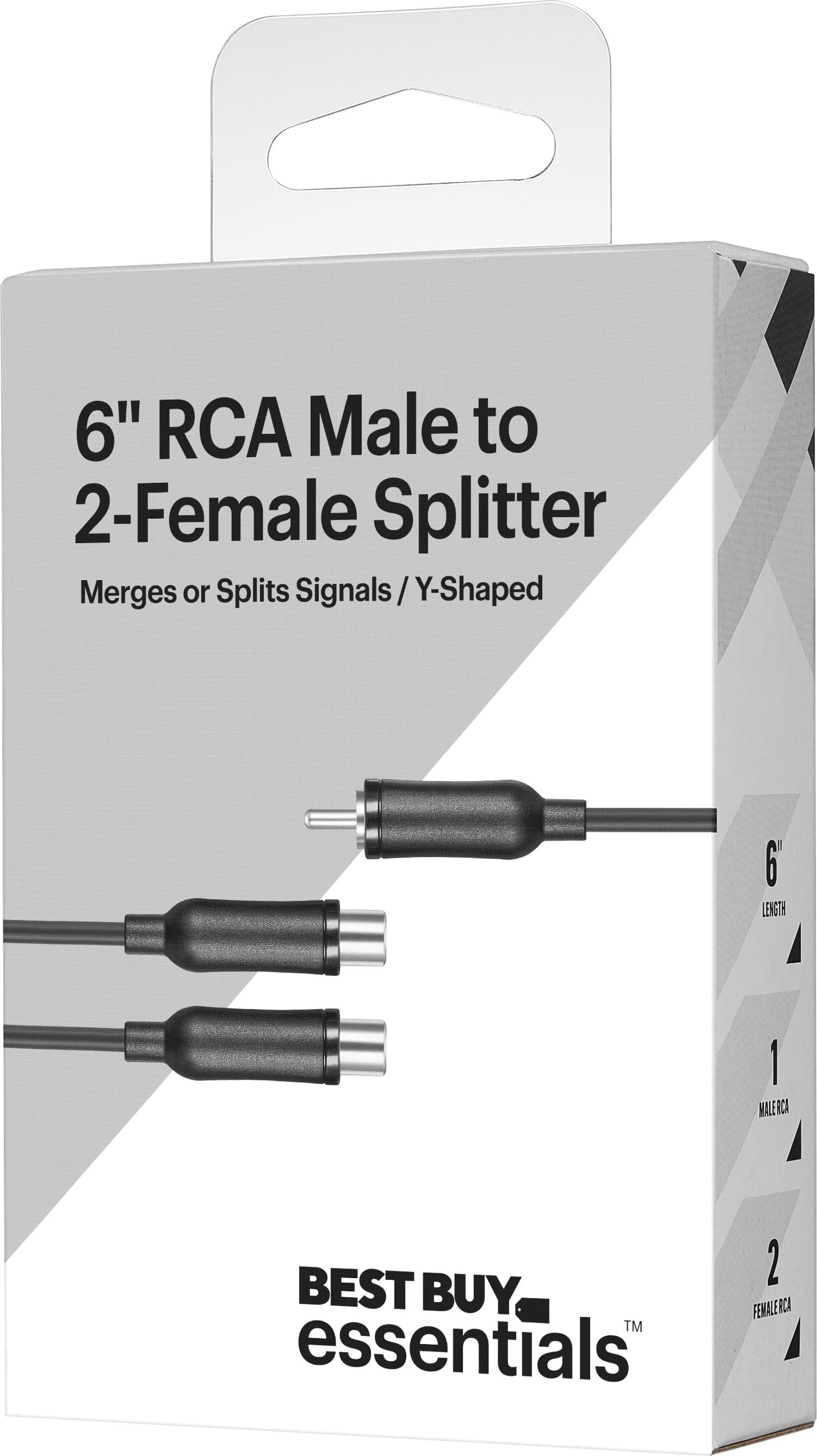 Alt View 15. Best Buy essentials™ - 6" 2-Way 1-Male to 2-Female RCA Splitter - Black.