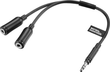 Best Buy essentials™ - 6" 2-Way Audio Splitter - Black - Front_Zoom