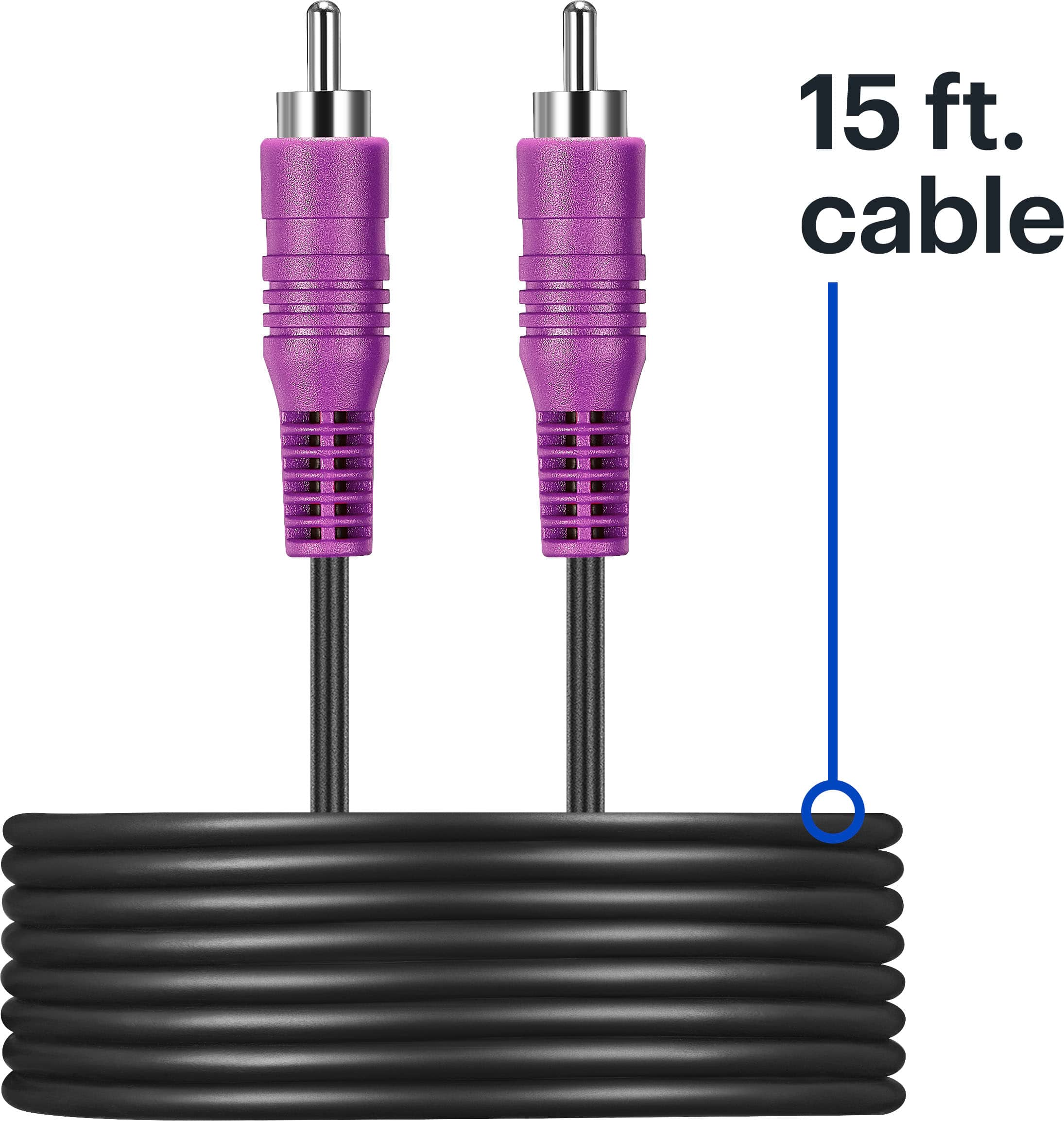 Alt View 18. Best Buy essentials™ - 15’ RCA Cable for Subwoofers - Black.