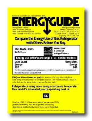 Energy Guide. Whirlpool - 21.8 Cu. Ft. Side-by-Side Refrigerator with Thru-the-Door Ice and Water - Stainless-Steel.