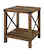 Left. Walker Edison - Farmhouse Metal Accent Side Table - Rustic Oak.