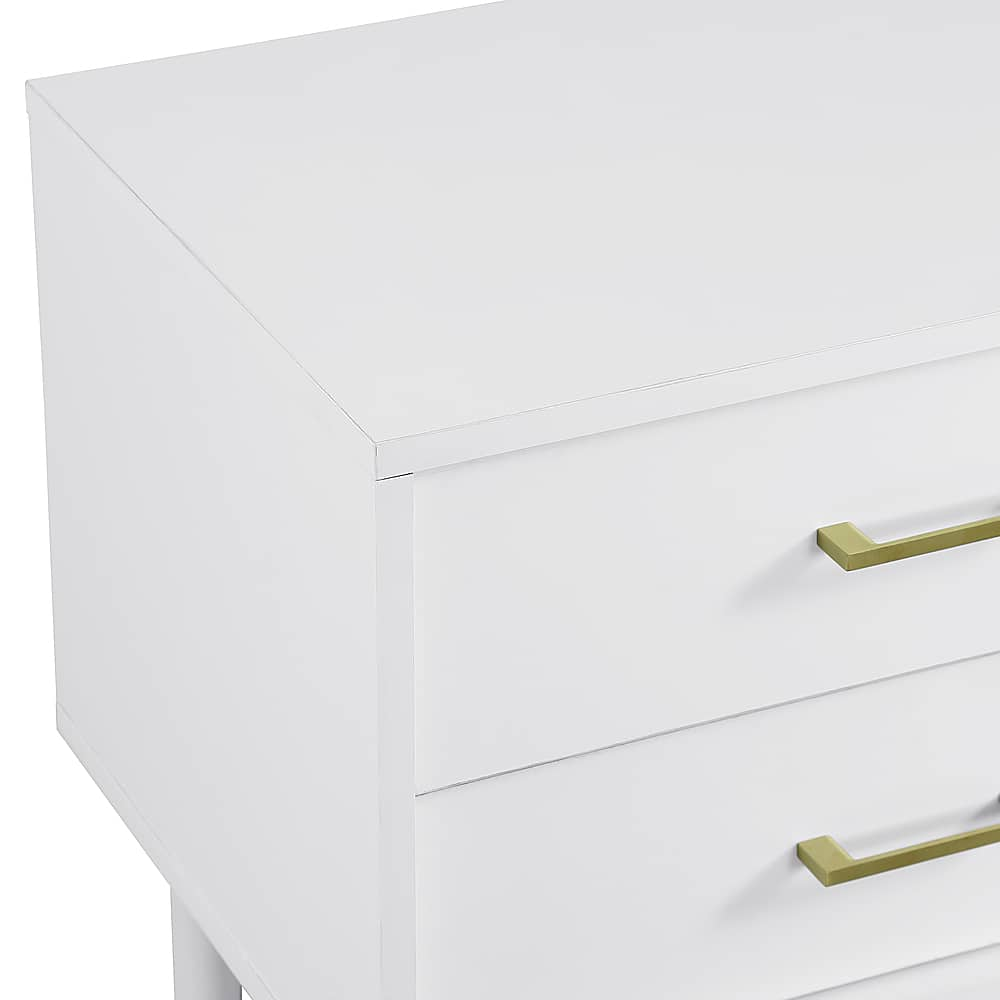 Left View: Walker Edison - Olivia Modern Side Table - White