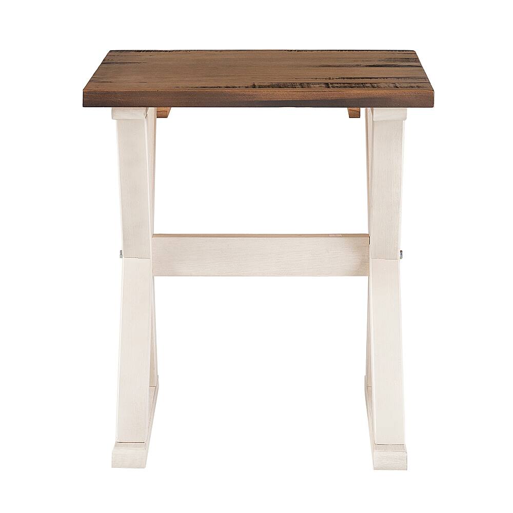 Walker Edison 22” Rustic Solid Wood Trestle Side Table Reclaimed ...