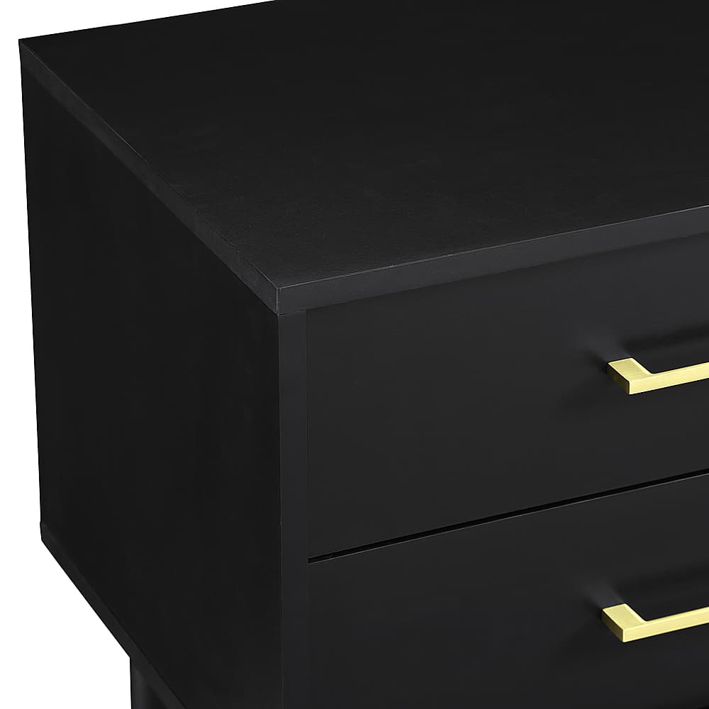 Left View: Walker Edison - Olivia Modern Side Table - Black