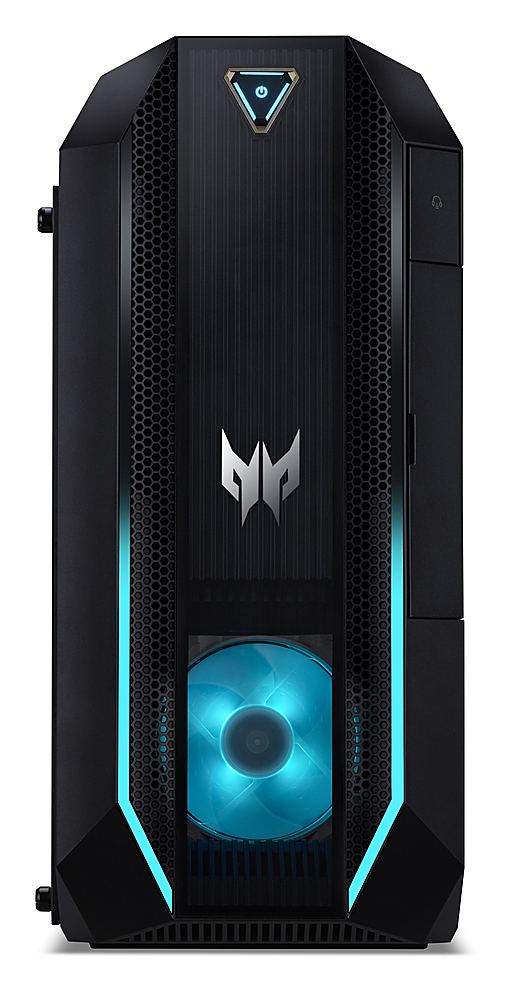 Left View: Acer - Acer-Predator Gaming Desktop- Intel Core i7-10700- NVIDIA GeForce RTX 3060 Ti Graphic-16GB Memory- 1TB HDD & 512GB SSD