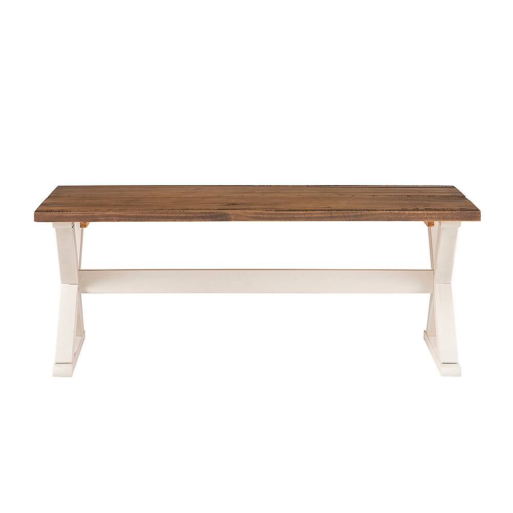 Walker Edison 48” Rustic Solid Wood Trestle Coffee Table Reclaimed ...