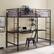 Alt View 12. Walker Edison - Premium Metal Full Size Loft Bed with Wood Workstation - Black.