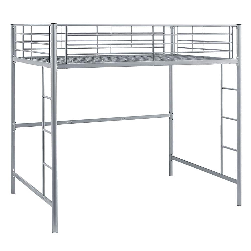 Angle View: Walker Edison - Premium Metal Full Size Loft Bed - Silver