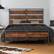 Alt View 11. Walker Edison - Industrial Queen Size Metal and Wood Plank Bed - Brown.