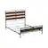 Left. Walker Edison - Industrial Queen Size Metal and Wood Plank Bed - Brown.