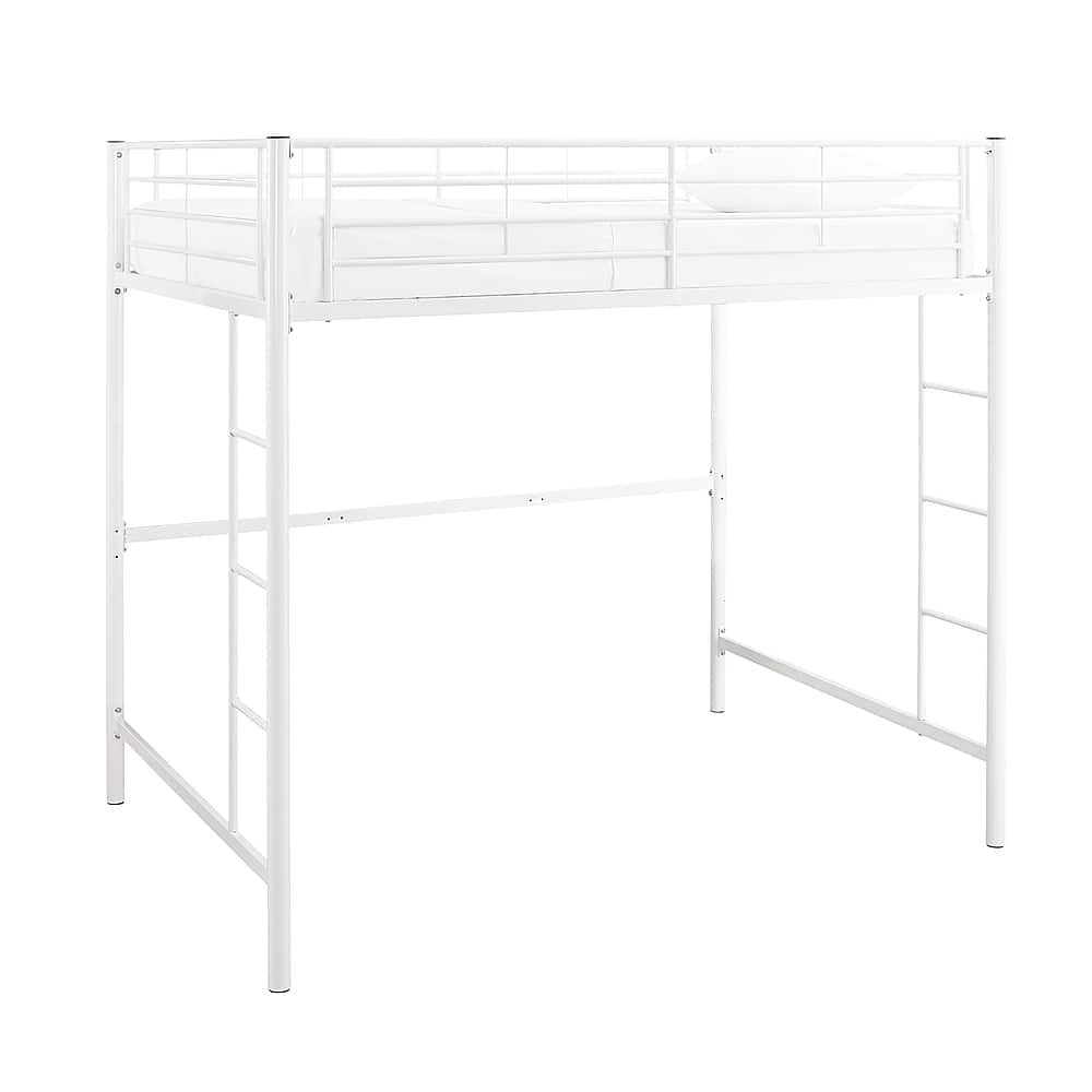 Angle. Walker Edison - Premium Metal Full Size Loft Bed - White.