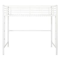 Walker Edison - Premium Metal Full Size Loft Bed - White - Front_Zoom
