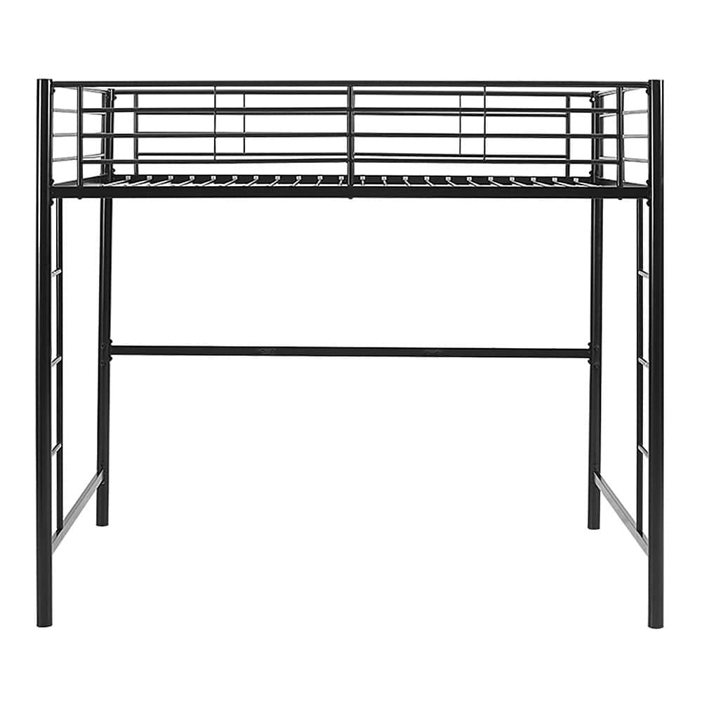 Front. Walker Edison - Premium Metal Full Size Loft Bed - Black.