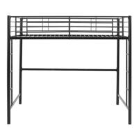 Walker Edison - Premium Metal Full Size Loft Bed - Black - Front_Zoom