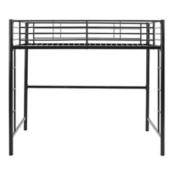 Walker Edison - Premium Metal Full Size Loft Bed - Black - Front_Zoom