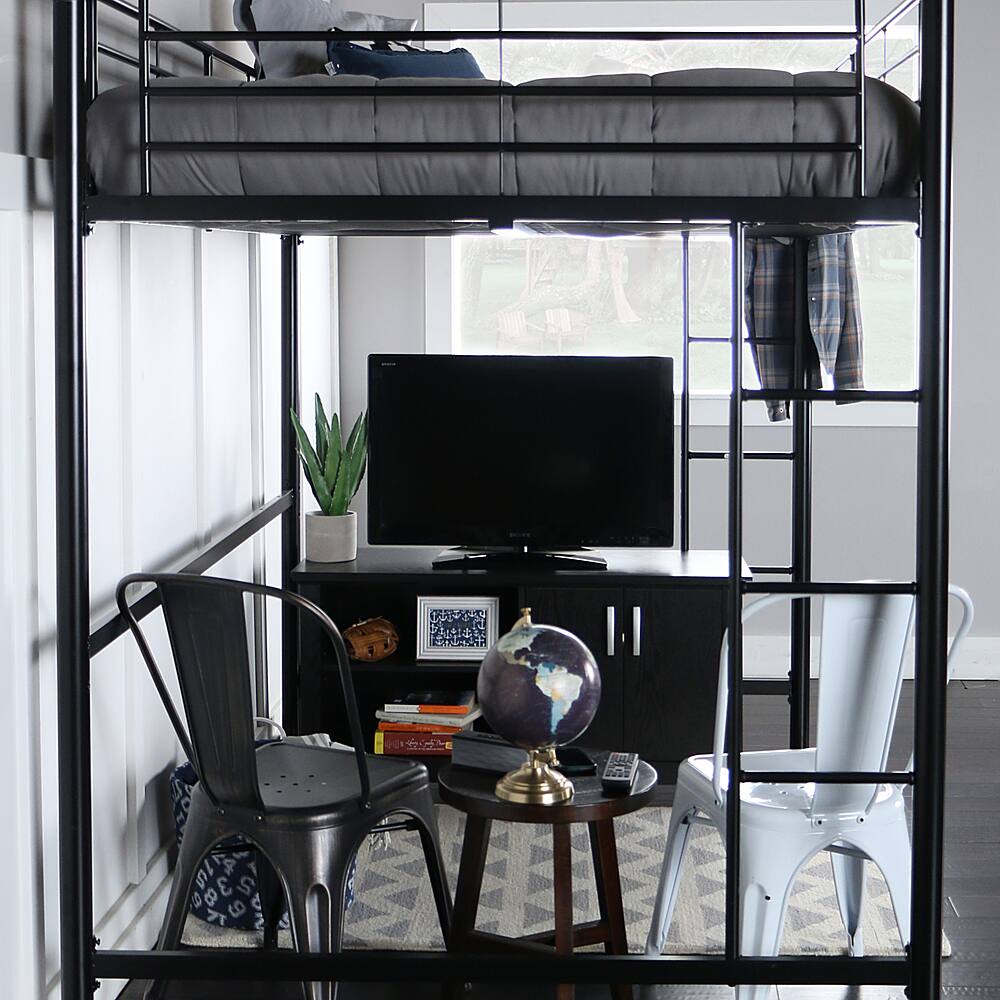Alt View 13. Walker Edison - Premium Metal Full Size Loft Bed - Black.