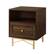 Angle. Walker Edison - 20” Contemporary 1 Drawer Gold Accent Nightstand - Dark Walnut.
