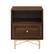 Front. Walker Edison - 20” Contemporary 1 Drawer Gold Accent Nightstand - Dark Walnut.