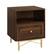 Left. Walker Edison - 20” Contemporary 1 Drawer Gold Accent Nightstand - Dark Walnut.