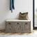 Alt View 13. Walker Edison - 40” Farmhouse Storage Bench with Top Cushion - Grey Wash/Oatmeal Linen.