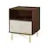 Angle. Walker Edison - 20” Contemporary 1 Drawer Gold Accent Nightstand - Dark Walnut/White Poplar.