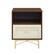 Front. Walker Edison - 20” Contemporary 1 Drawer Gold Accent Nightstand - Dark Walnut/White Poplar.
