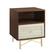 Left. Walker Edison - 20” Contemporary 1 Drawer Gold Accent Nightstand - Dark Walnut/White Poplar.