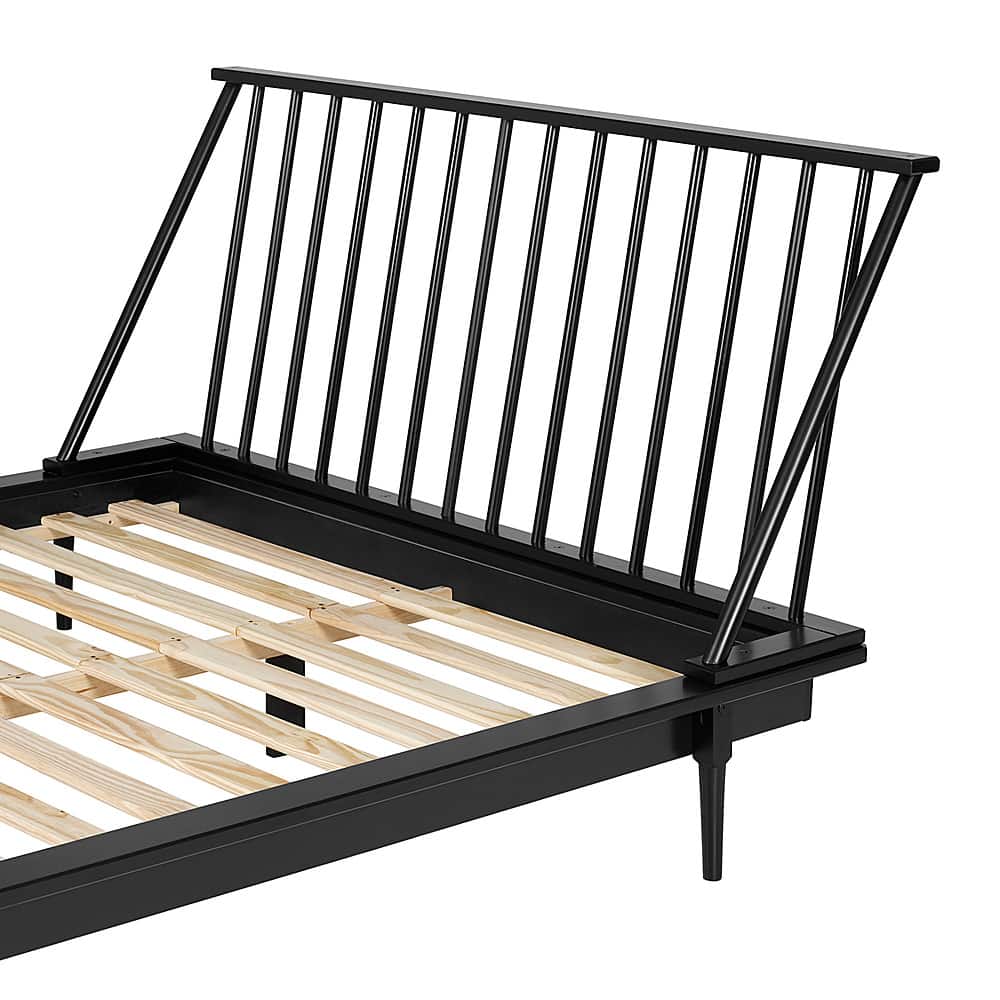 Alt View 12. Walker Edison - Boho Solid Wood Queen Spindle Bed Frame - Black.