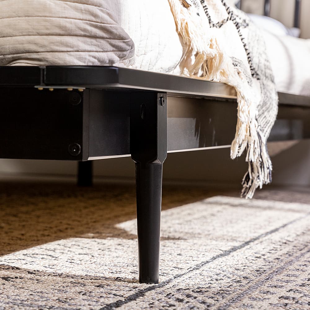 Alt View 17. Walker Edison - Boho Solid Wood Queen Spindle Bed Frame - Black.